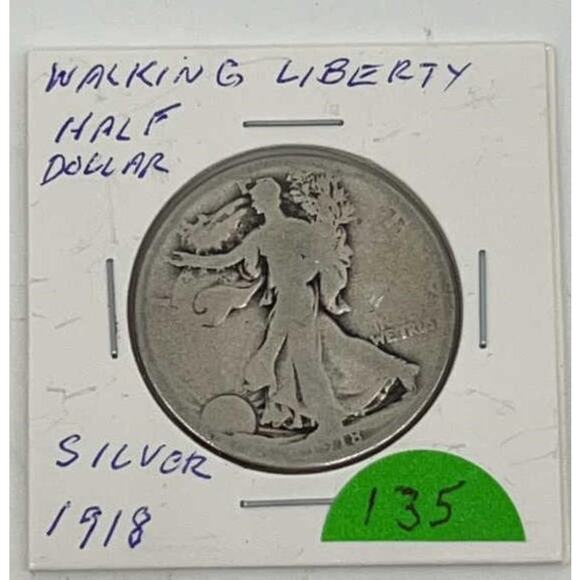 1918 Walking Liberty Half Dollar – 90% Silver – Circulated – Key Date US Coin - Picture 1 of 3